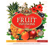 Zestaw Basilur Fruit Infusions – asortyment herbat owocowych bez kofeiny w eleganckim pudełku