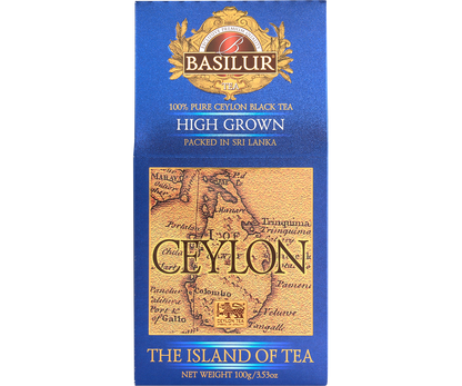 Opakowanie herbaty Basilur High Grown – 100% czarna herbata cejlońska.