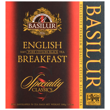 Herbata Basilur English Breakfast z serii Specialty Classics – eleganckie opakowanie.