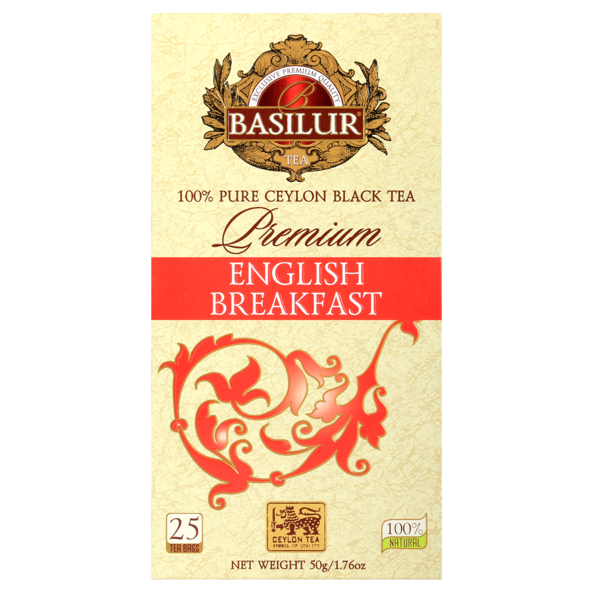Opakowanie Basilur English Breakfast – 25 kopert czarnej herbaty cejlońskiej