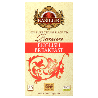 Opakowanie Basilur English Breakfast – 25 kopert czarnej herbaty cejlońskiej