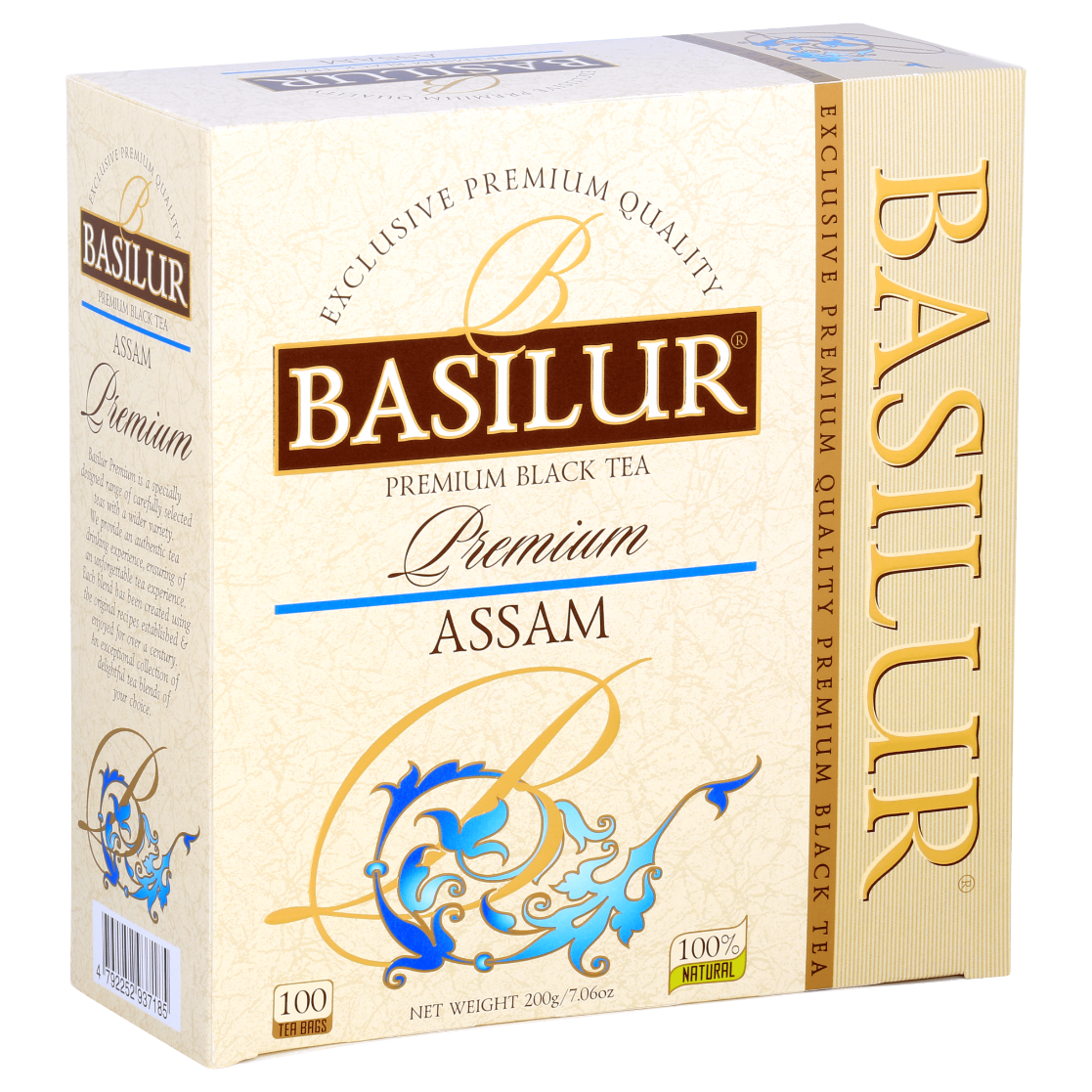 Opakowanie Basilur Premium Assam – 100 kopert czarnej herbaty z regionu Assam