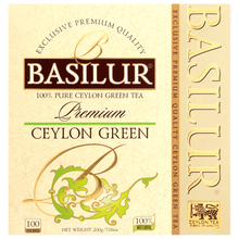Opakowanie Basilur Premium Ceylon Green – 100 kopert zielonej herbaty Ceylon