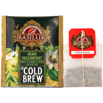 Koperta z torebką herbaty Basilur Guava Passionfruit.