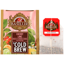 Koperta z torebką herbaty Basilur cherry lime.