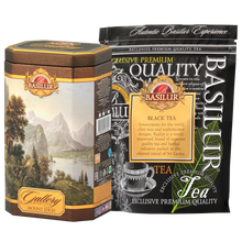 Basilur Mount Loch czarna herbata lisciasta 100 g w puszce oraz opakowanie foliowe