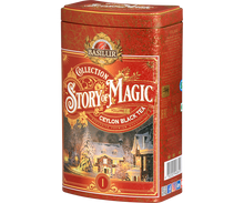 Opakowanie Basilur Story of Magic vol. I – czarna herbata cejlońska w ozdobnej puszce.