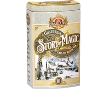 Opakowanie Basilur Story of Magic vol. III – czarna herbata cejlońska w luksusowej edycji zimowej.