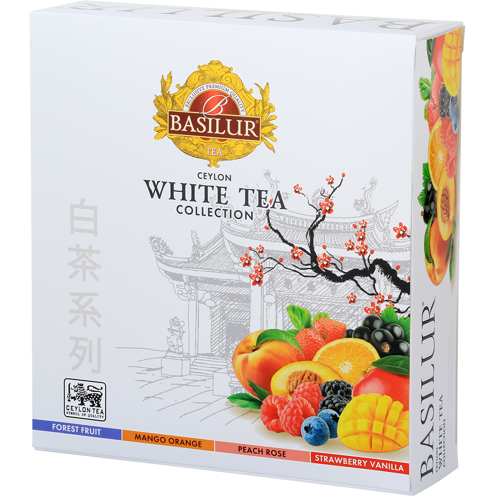 Herbata Basilur White Tea Collection – ekskluzywny zestaw białych herbat owocowych z Cejlonu.