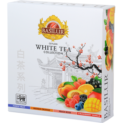 Herbata Basilur White Tea Collection – ekskluzywny zestaw białych herbat owocowych z Cejlonu.