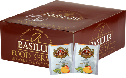 Herbata Basilur Forest Fruit 100 x 1,5 g w opakowaniu Food Service, biała herbata z owocami leśnymi.