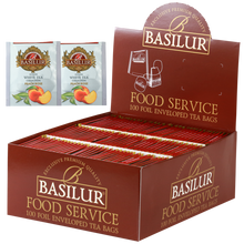 Herbata Basilur Peach Rose 100 x 1,5 g w opakowaniu Food Service, biała herbata z brzoskwinią i różą.