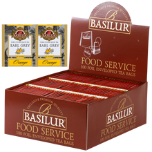 Herbata Basilur Earl Grey Orange w opakowaniu Food Service 100 torebek – czarna herbata cejlońska z nutą pomarańczy.