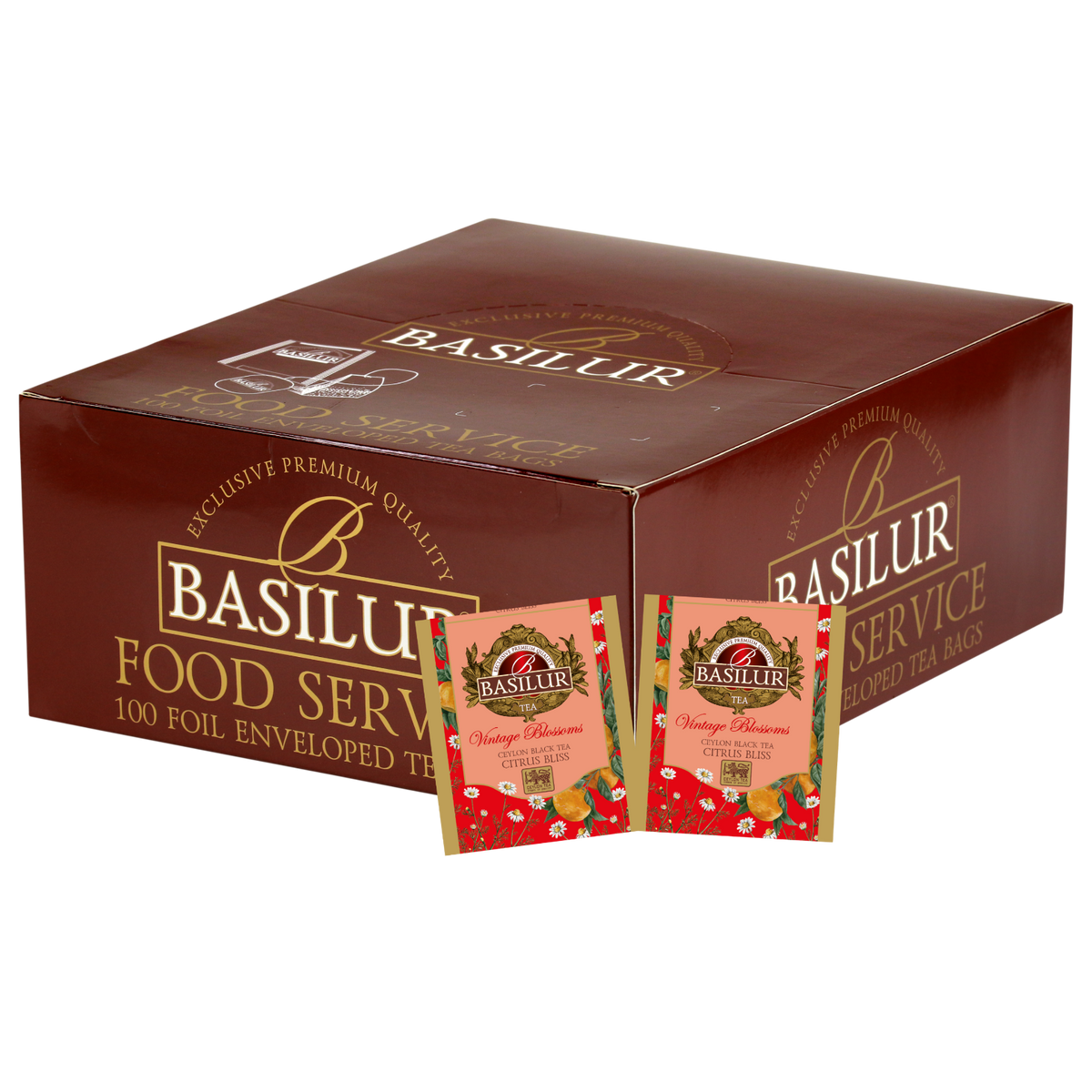 Zestaw Basilur Citrus Bliss 100 x 1,5 g – orzeźwiająca czarna herbata z nutą pomarańczy i cytryny w eleganckim pudełku.