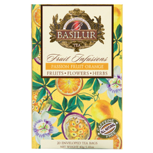 Front opakowania Basilur Passion Fruit Orange – naturalna herbata owocowa z kolekcji Fruit Infusions.