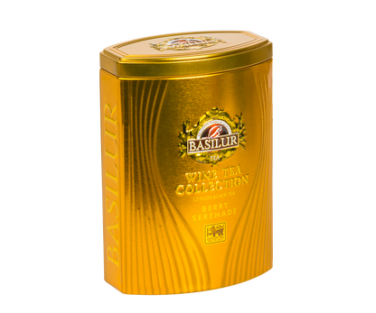 Puszka herbaty Basilur Berry Serenade z kolekcji Wine Tea Collection, elegancki design.