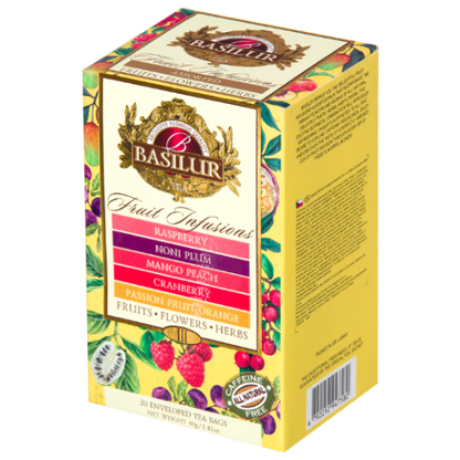 Opakowanie Basilur Fruit Infusions Vol. III – zestaw herbat owocowych bez kofeiny.
