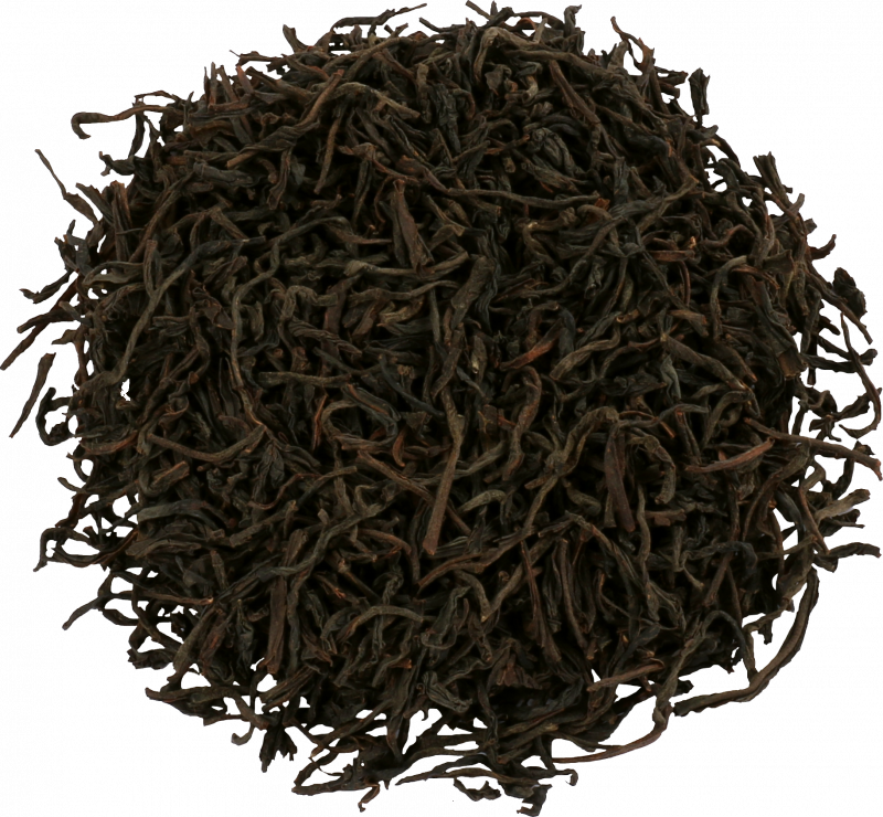 Zbliżenie na liście czarnej herbaty Basilur Dragon Tea vol. III – wysokiej jakości Ceylon.