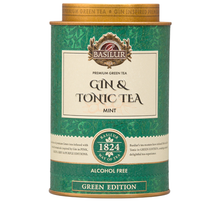 Puszka herbaty Basilur Gin & Tonic Mint 75 g – zielona herbata z miętą inspirowana klasycznym drinkiem.