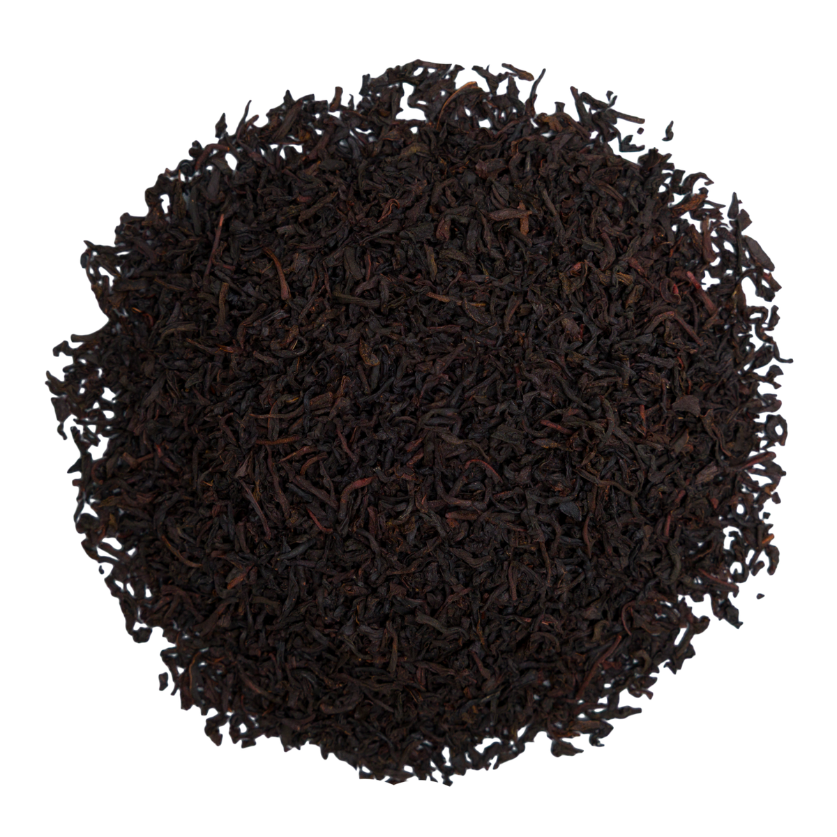 Susz czarnej liściastej herbaty cejlońskiej Basilur Earl Grey w zbliżeniu