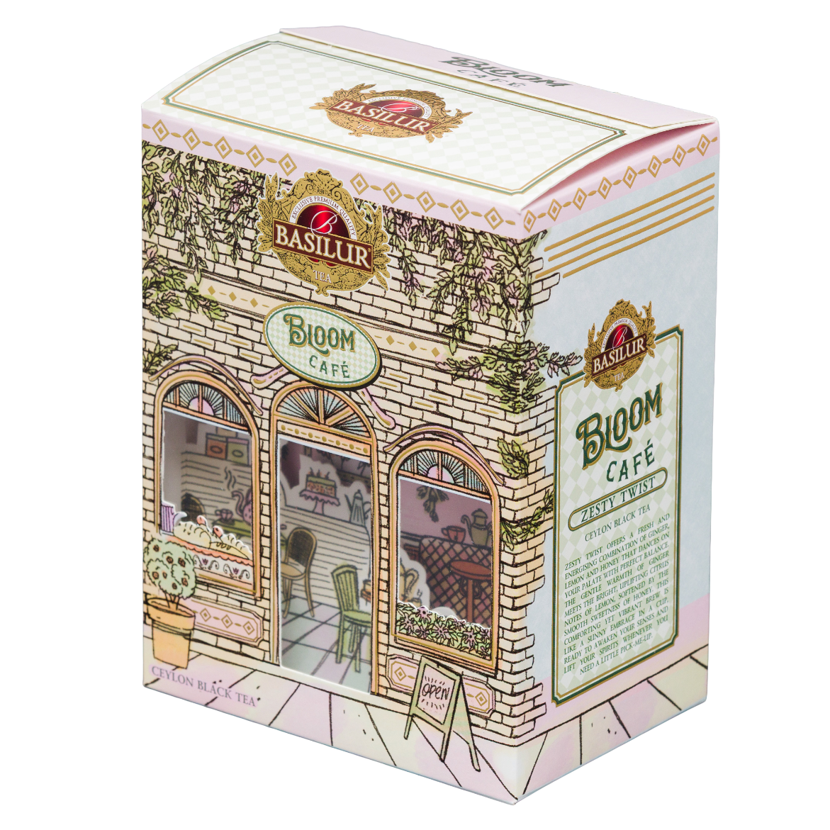 Opakowanie Basilur Zesty Twist z cejlońską czarną herbatą o aromacie cytryny, imbiru i miodu.