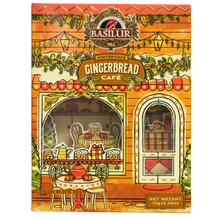 Herbata czarna Basilur Gingerbread Cafe w dekoracyjnej puszce z motywem zimowej kawiarni