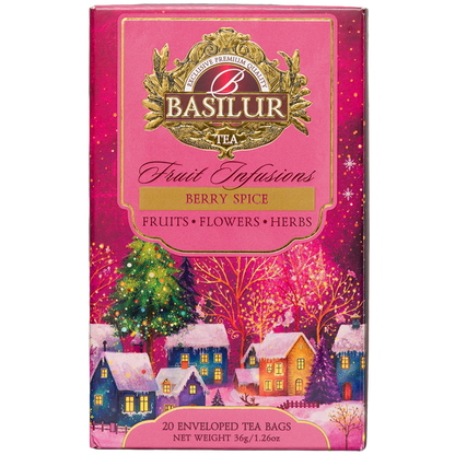 Basilur Winter Spice owocowy napar z kardamonem, przód opakowania