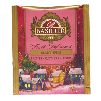 Pojedyncza koperta Basilur Winter Spice z zimową grafiką