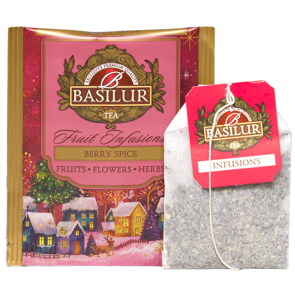Basilur Winter Spice, indywidualna koperta i saszetka z owocową mieszanką