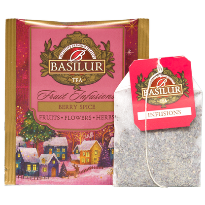 Basilur Winter Spice, indywidualna koperta i saszetka z owocową mieszanką
