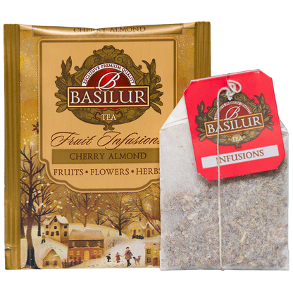 Basilur Cherry Almond, owocowa saszetka i pojedyncza koperta w zestawie Fruit Infusions vol. II