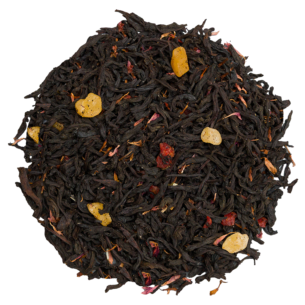 Liściasta herbata czarna Basilur Crimson Red z mango, wiśnią i aromatem prażonych migdałów
