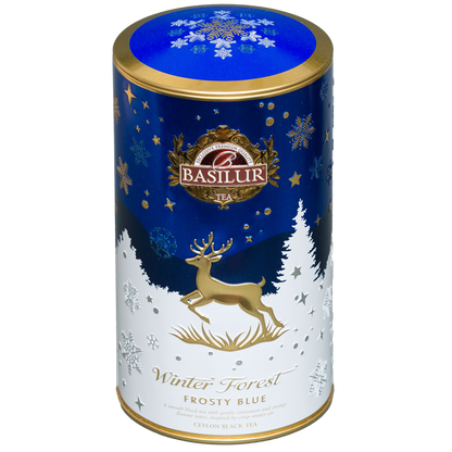 Basilur Winter Forest czarna herbata cejlońska w ozdobnej granatowej puszce na prezent