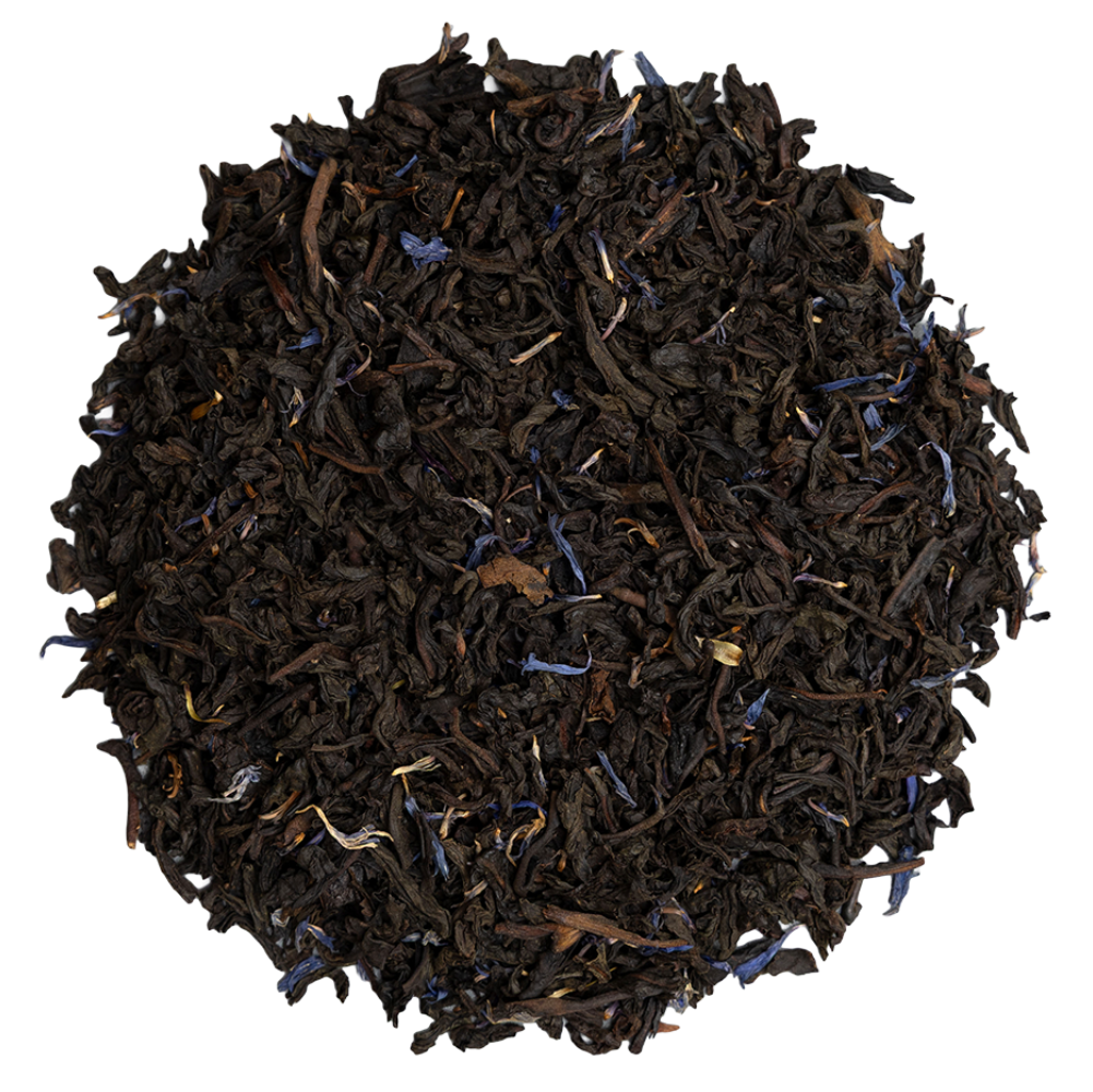 Susz czarnej herbaty Basilur Frosty Blue z bławatkiem