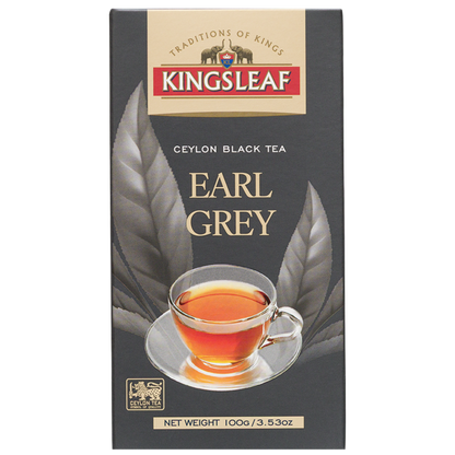 Herbata Kingsleaf Earl Grey 100 g, czarna herbata cejlońska w eleganckim opakowaniu