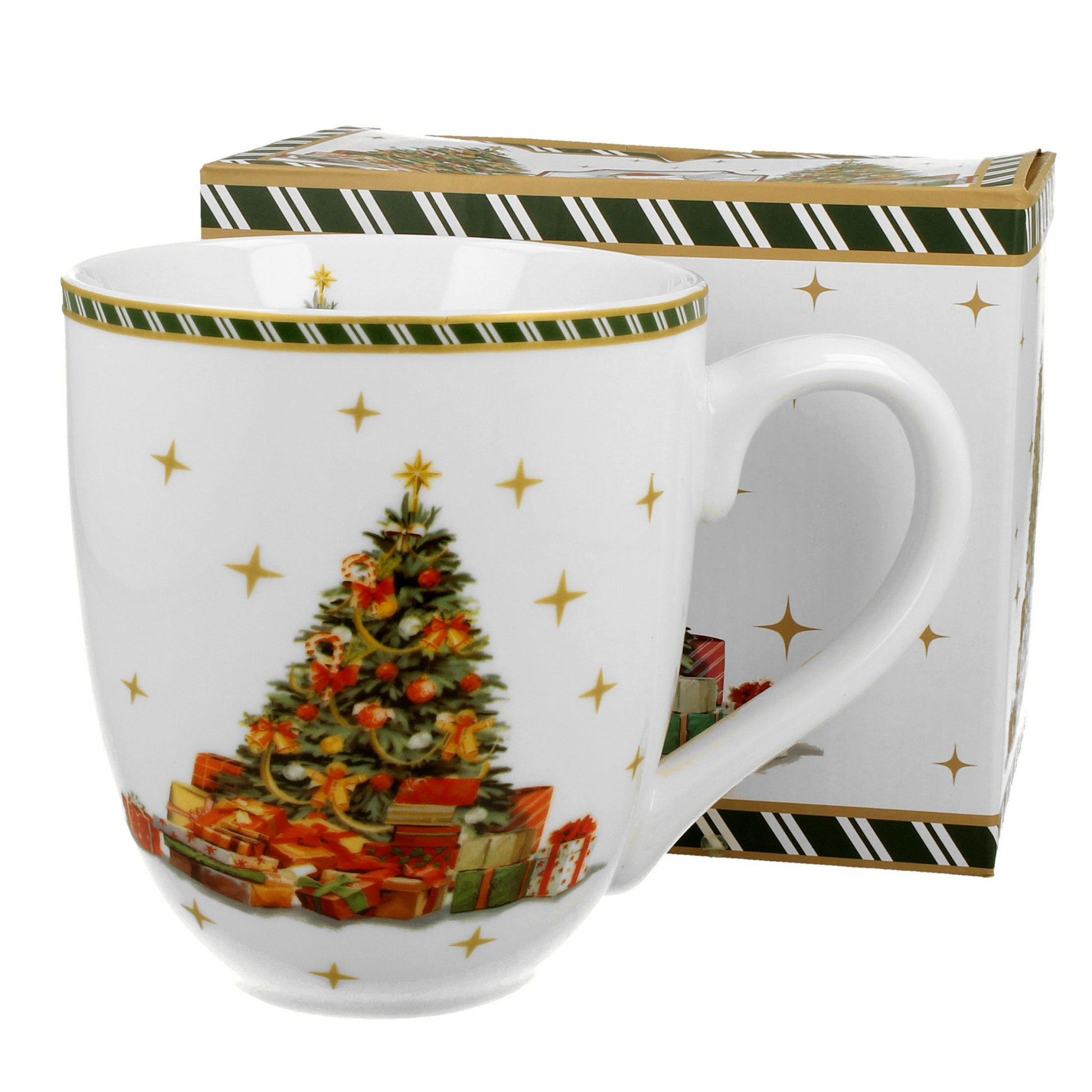 Kubek świąteczny XXL Christmas Tree 1000 ml z choinką i prezentami.
