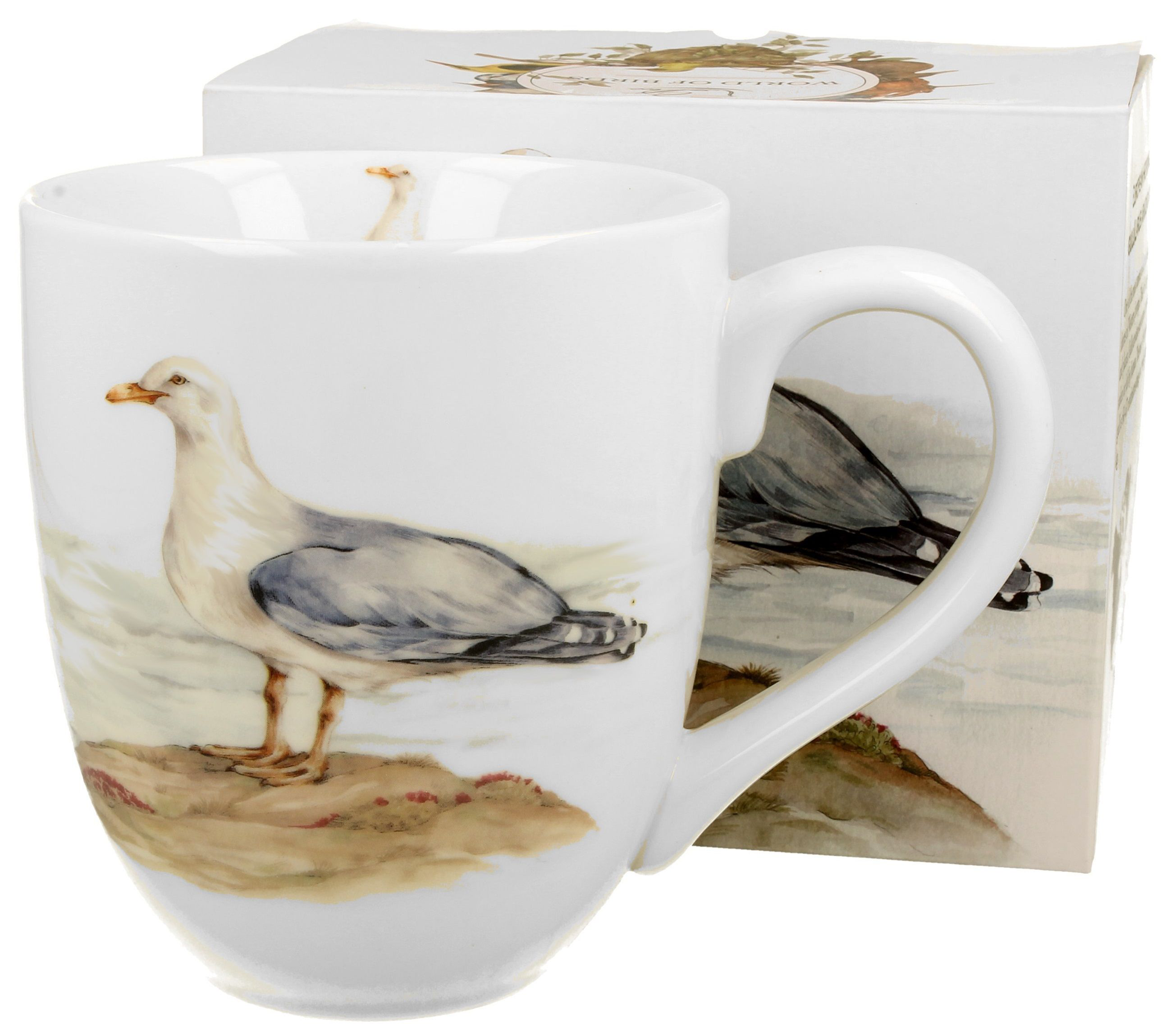 Kubek porcelanowy Mewa Srebrzysta z pudełkiem prezentowym