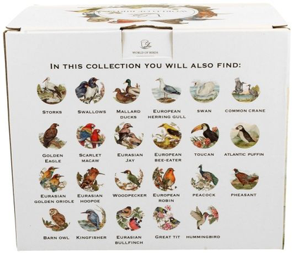 Ozdobne pudełko z kolekcji World of Birds z motywem dwóch sikorek na gałązkach kwitnącej wiśni.