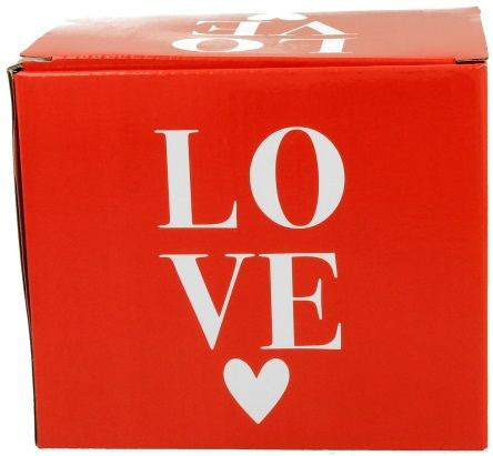 Czerwone pudełko prezentowe LOVE do kubka porcelanowego Balony 2 650 ml.