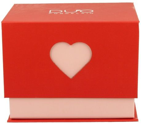 Zestaw kubek porcelanowy Love 4 380 ml w ozdobnym pudełku – romantyczny upominek.