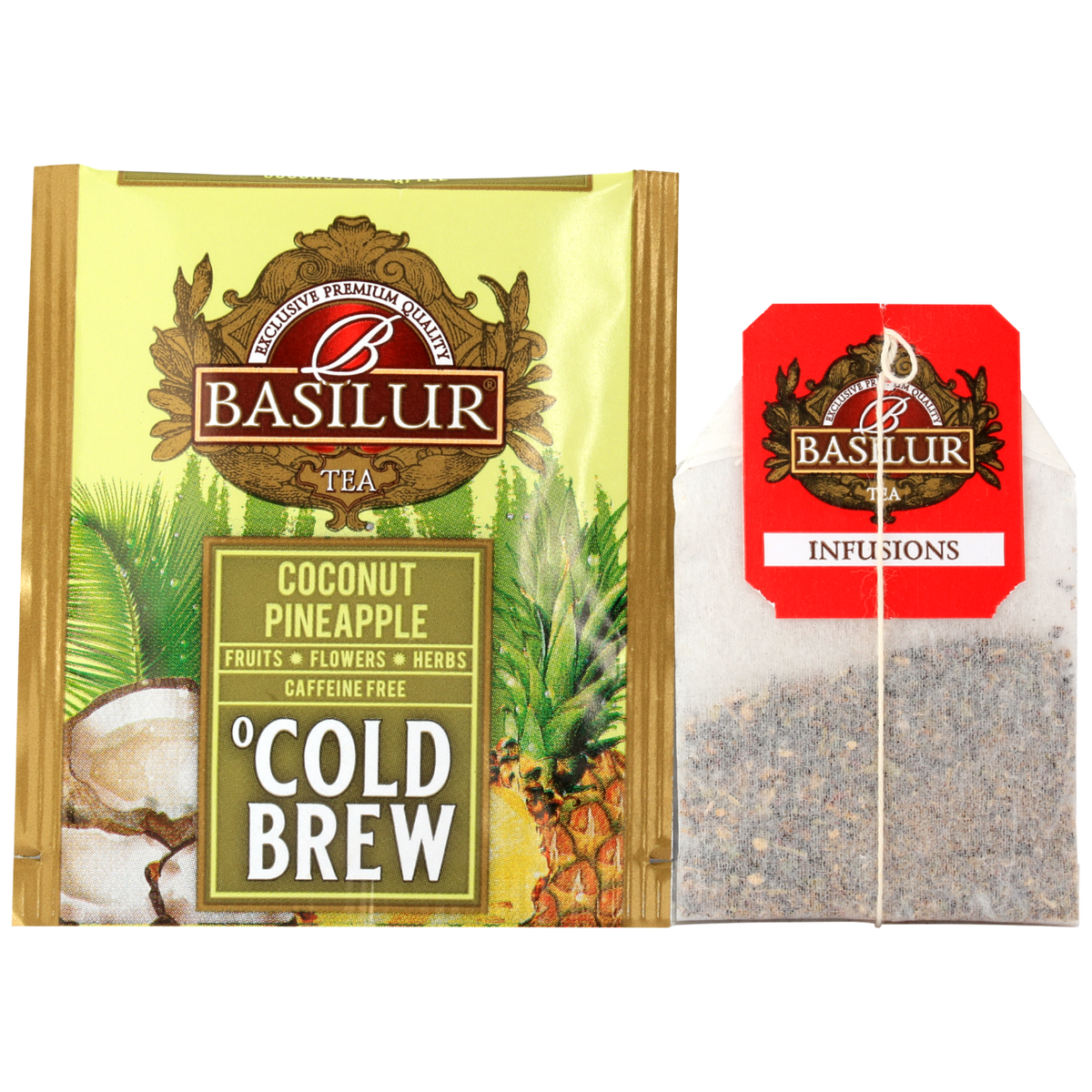 koperta z torebką herbaty basilur cold brew coconut pineapple