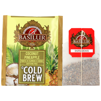 koperta z torebką herbaty basilur cold brew coconut pineapple